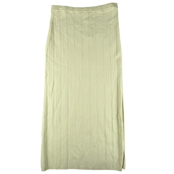 House of Harlow 1960 Long Ribbed Pencil Skirt Side Slit Lime Sherbert Size M - Picture 3 of 7